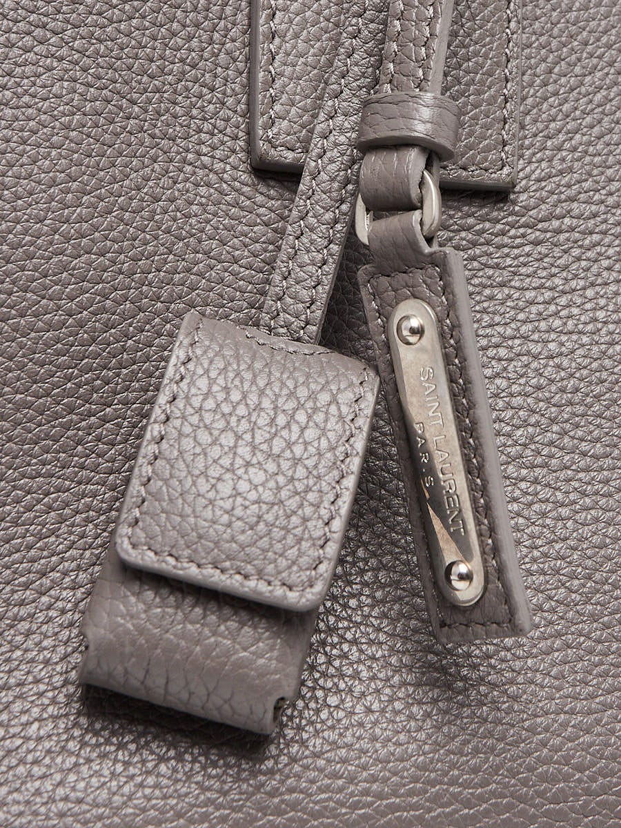 Yves Saint Laurent Grey Pebbled Leather Medium Sac de Jour Souple Bag