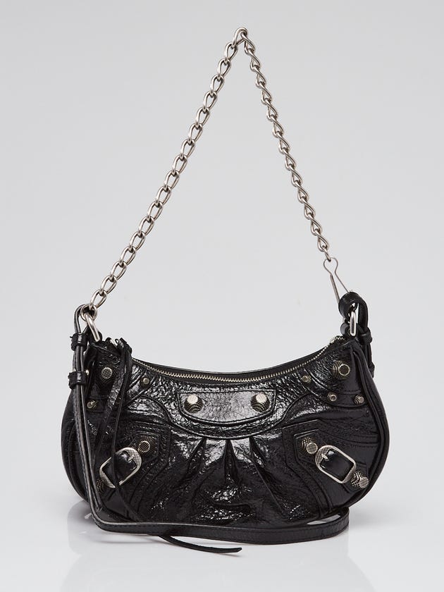 Balenciaga Black Lambskin Leather Le Cagole Mini Crossbody Bag