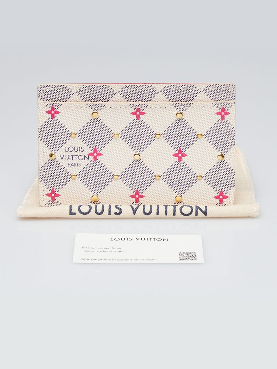 LOUIS VUITTON Damier Azur Card Holder White