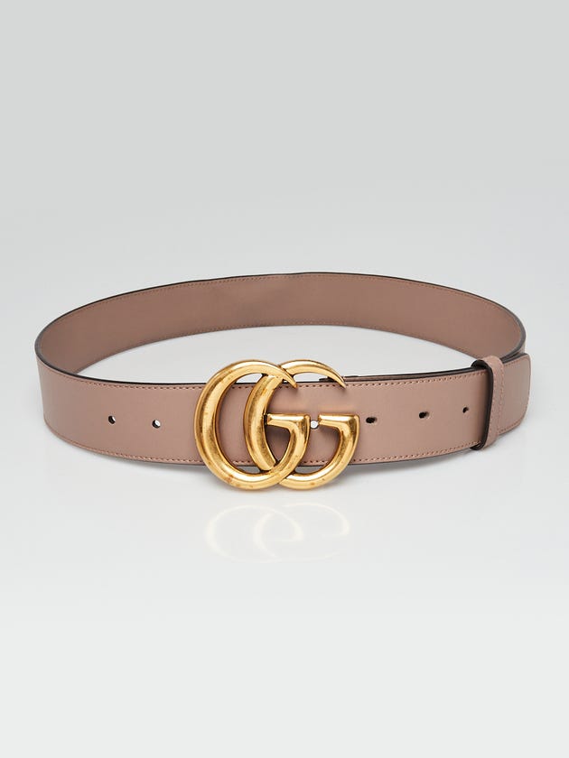 Gucci Beige Leather Double G Belt Size 85/34