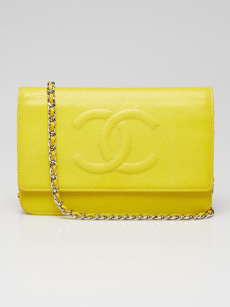 Chanel - Authenticated Wallet on Chain Timeless/Classique Handbag - Leather Yellow for Women, Never Worn