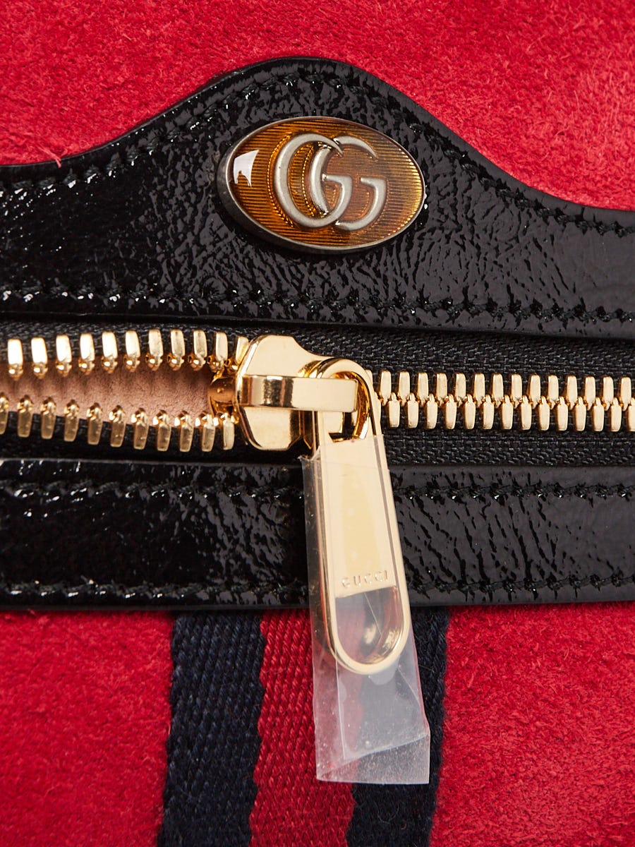 Gucci Black Pebbled Leather Small Logo Web Belt Bag Crossbody