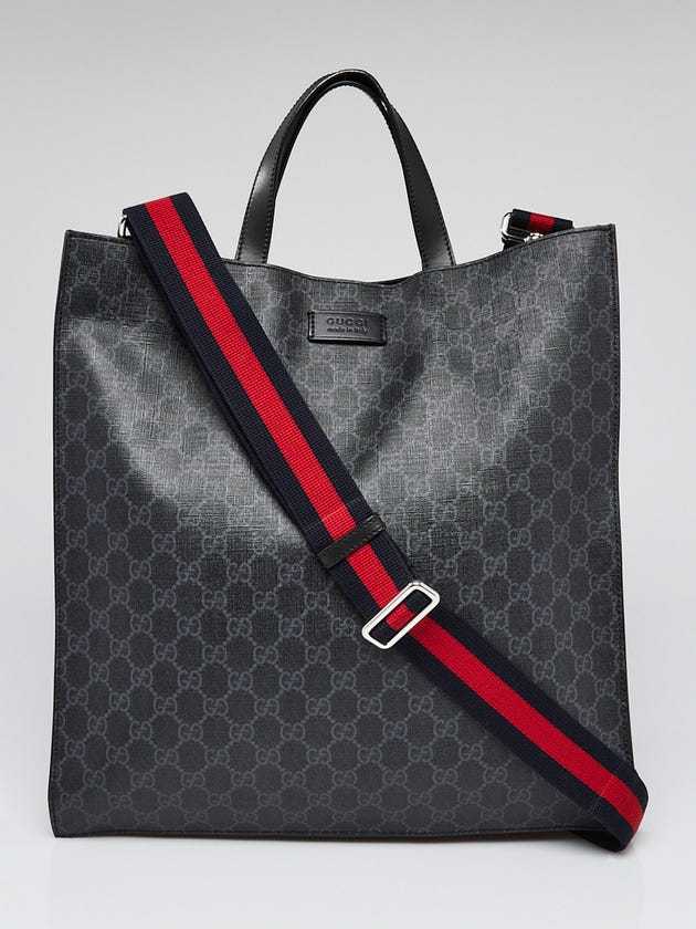 Gucci Black/Grey GG Supreme Coated Canvas Night Courier Tote Bag