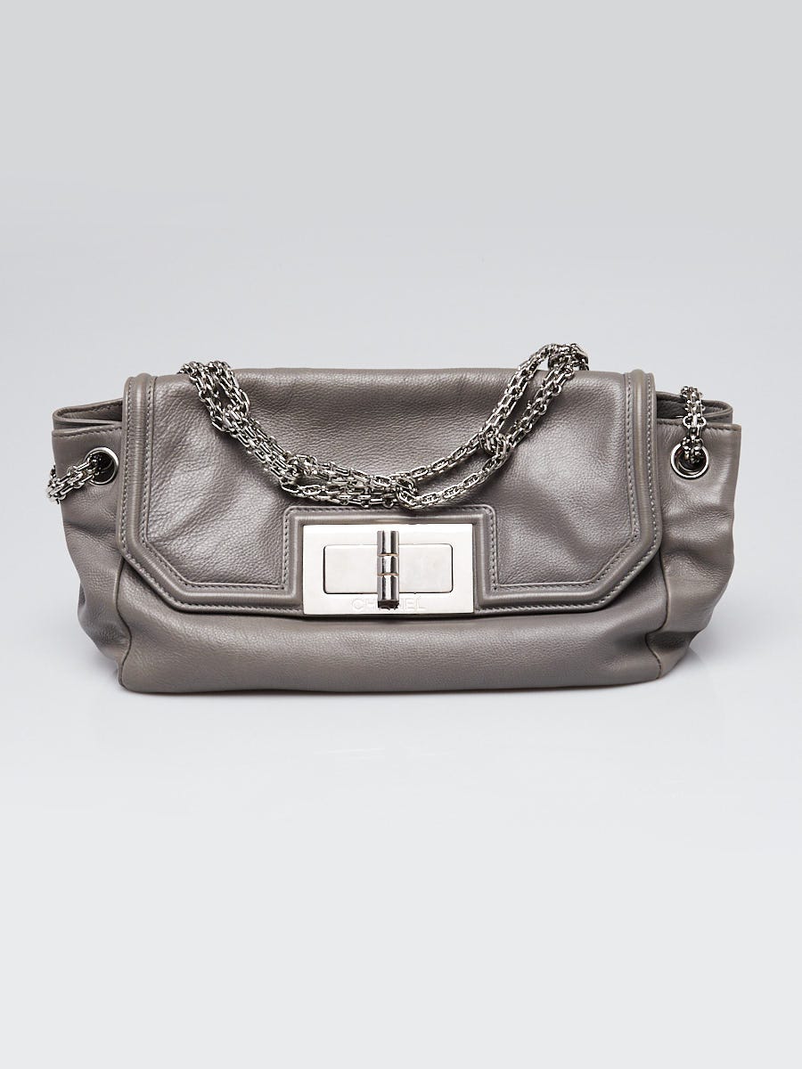Chanel Grey Leather Reissue Chain Mademoiselle Flap Bag