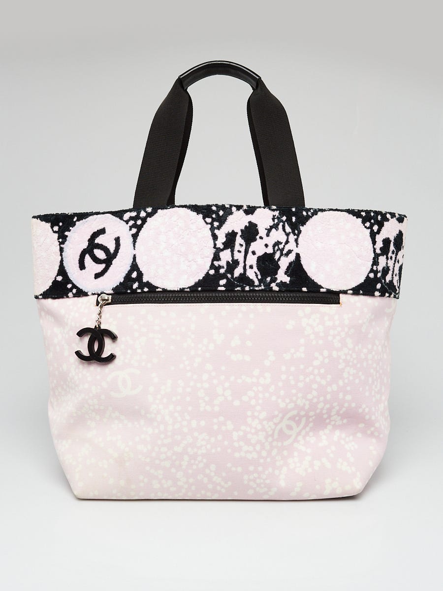 Chanel Pink/Black Canvas and Terry Cloth Printed XL Tote Bag - Yoogi's  Closet