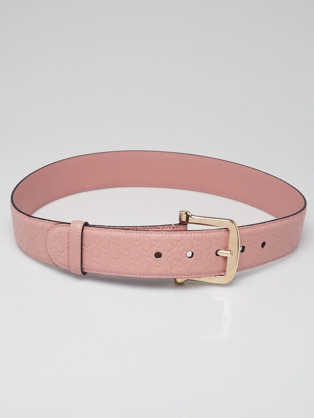 Gucci Pink Micro Guccissima Embossed Leather Belt Size 80/32