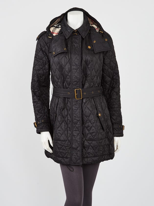 Burberry Black Quilted Nylon Finsbridge Jacket Size M