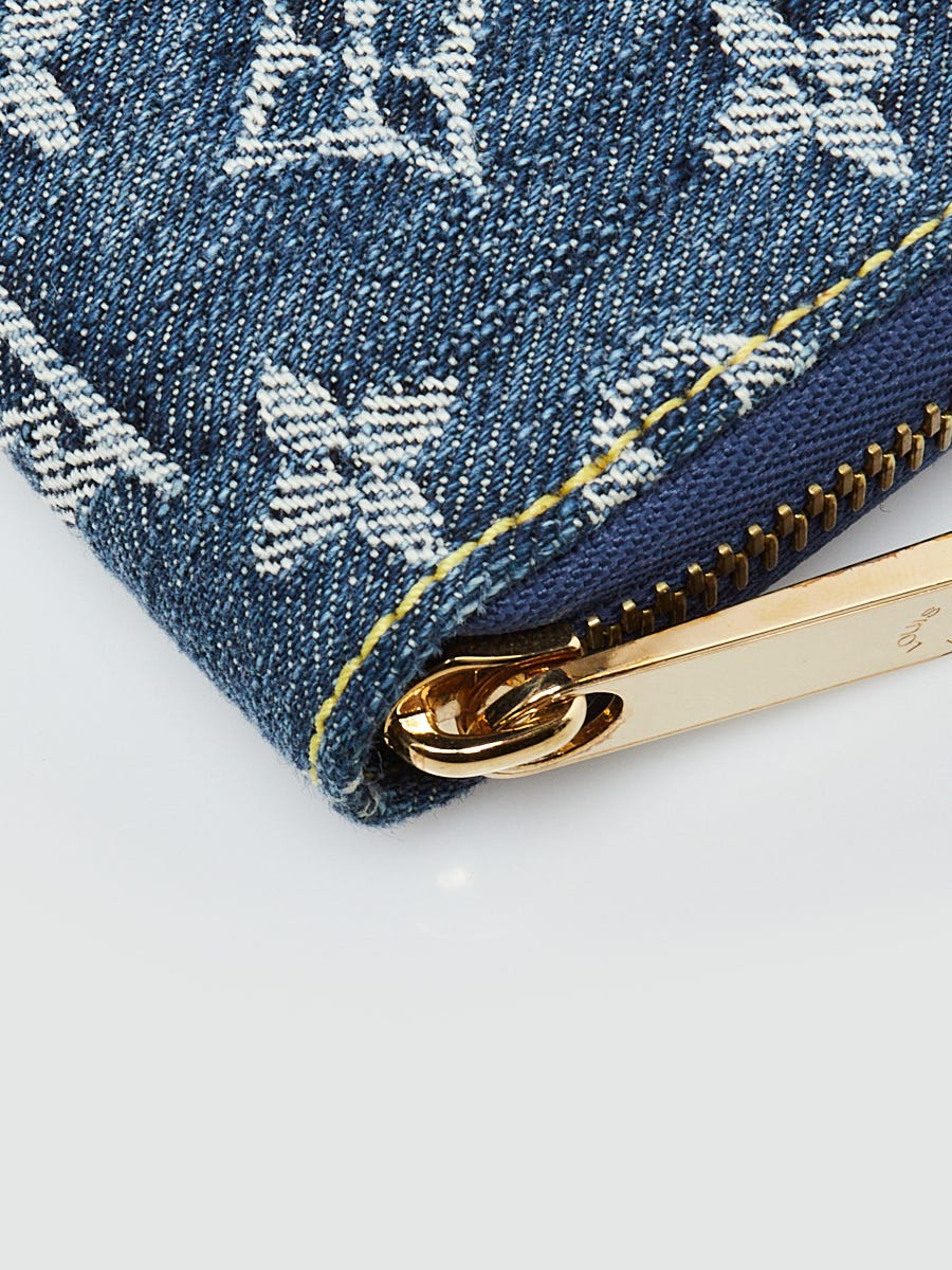 Louis Vuitton Blue Denim Monogram Denim Zippy Wallet | Yoogi's Closet