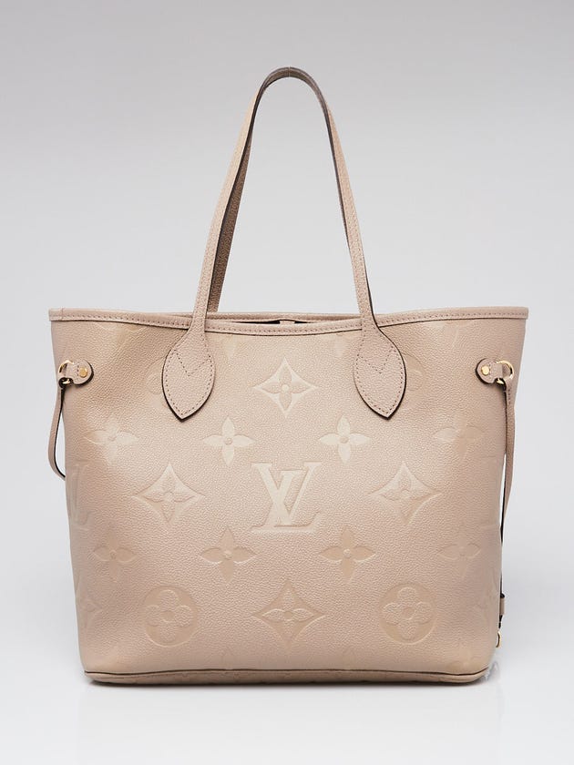 Louis Vuitton Tourterelle Monogram Giant Empreinte Leather Neverfull MM NM Bag