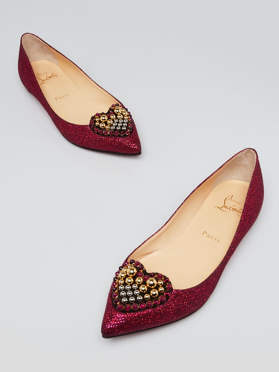 Christian louboutin glitter flats sale