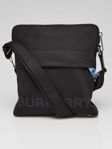 Burberry Black Nylon Logo Print Small Shoulder Bag