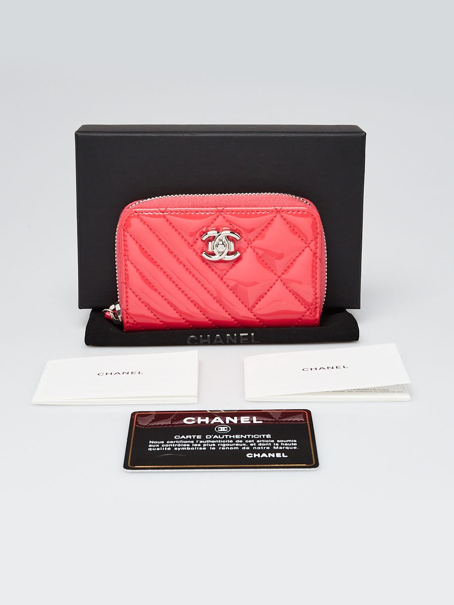 CHANEL Caviar Quilted Zip Coin Purse Pink 659404