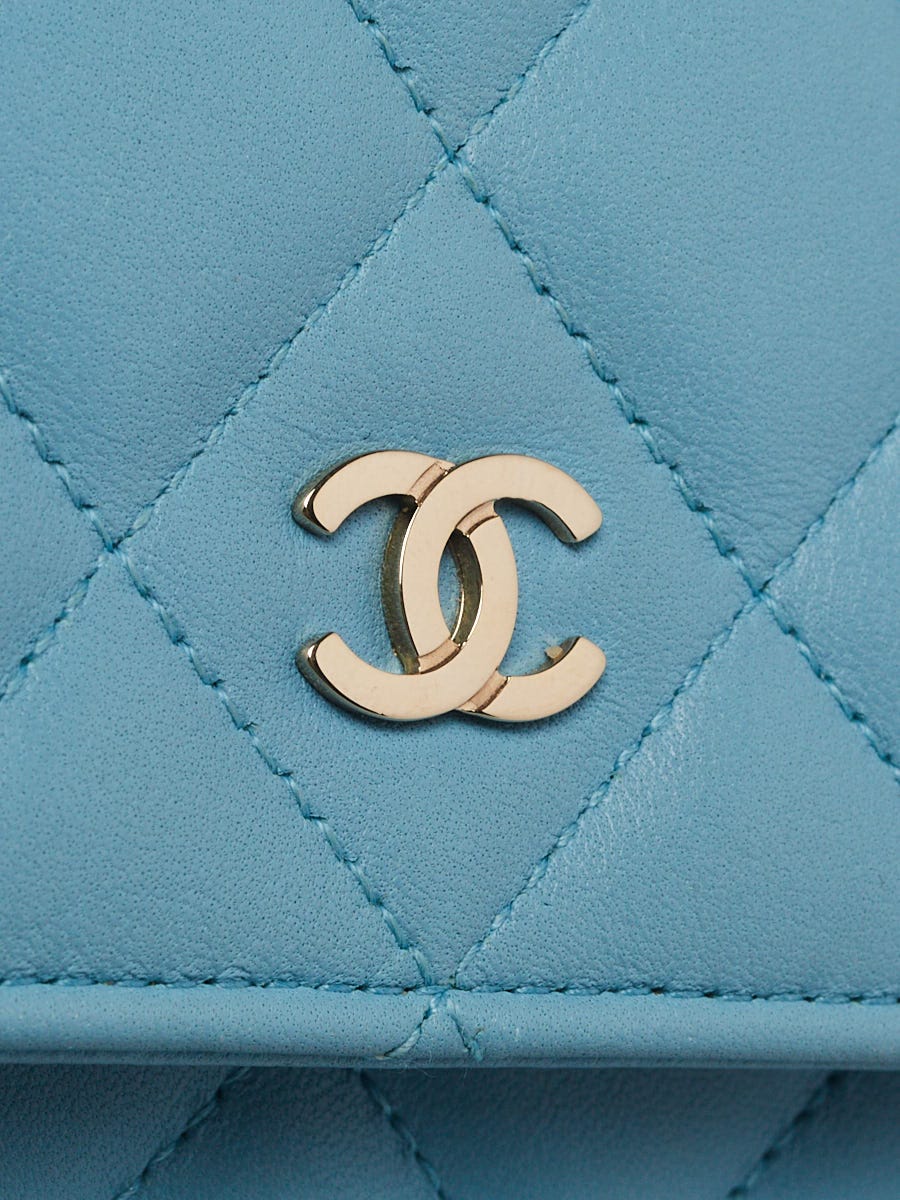 Chanel Classic Quilted WOC Crossbody Bag Light Blue in Leather with  Gold-tone - US