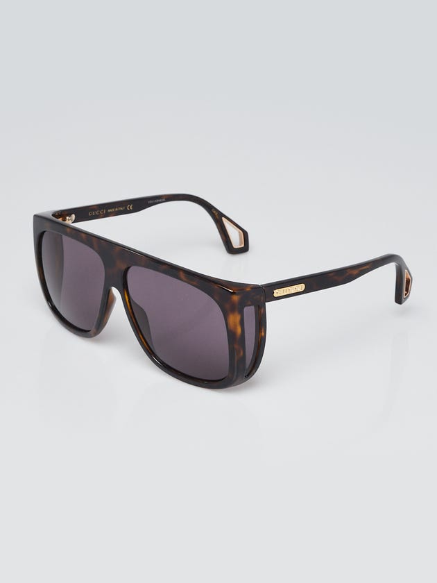 Gucci Tortoise Shell Print Acetate Frame Oversized Havana Sunglasses - GG0467S