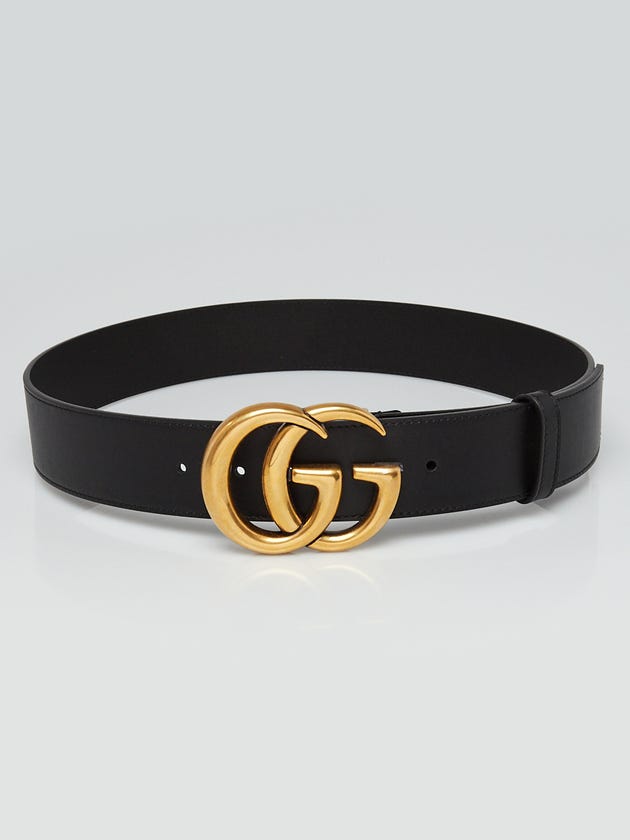 Gucci Black Leather Double G Belt Size 85/34