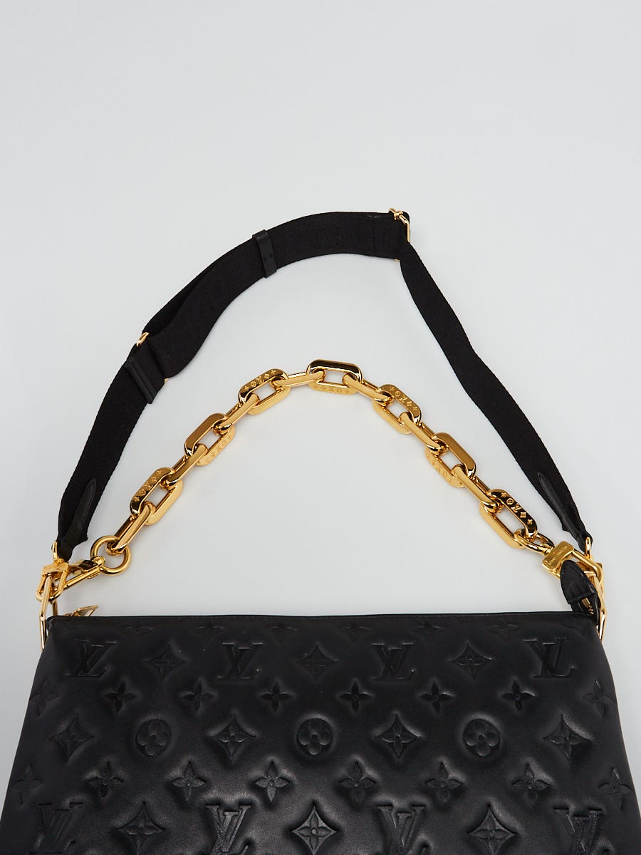 Louis Vuitton Black Monogram Embossed Lambskin Leather Coussin MM Bag -  Yoogi's Closet