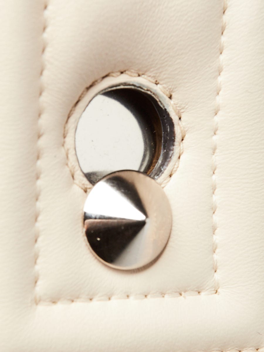 Fendi White Quilted Lambskin Leather Dotcom Click Small Fendi White Quilted Lambskin Leather Dotcom Click Small