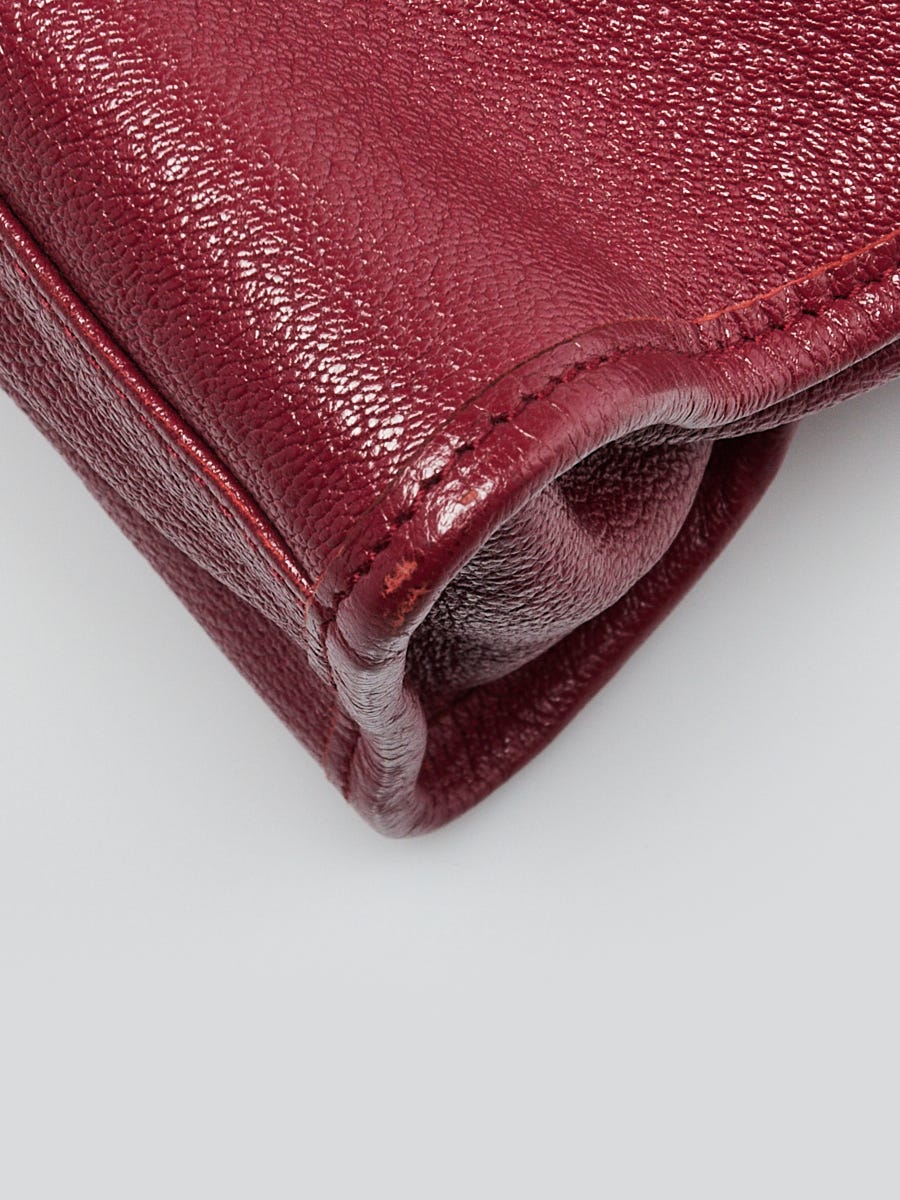 Balenciaga Dark Red Grained Chevre Leather Metallic Edge