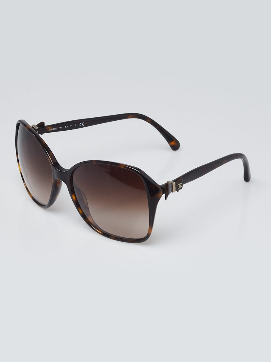 Brown Tortoise Shell Square Frame Bow Sunglasses-5205
