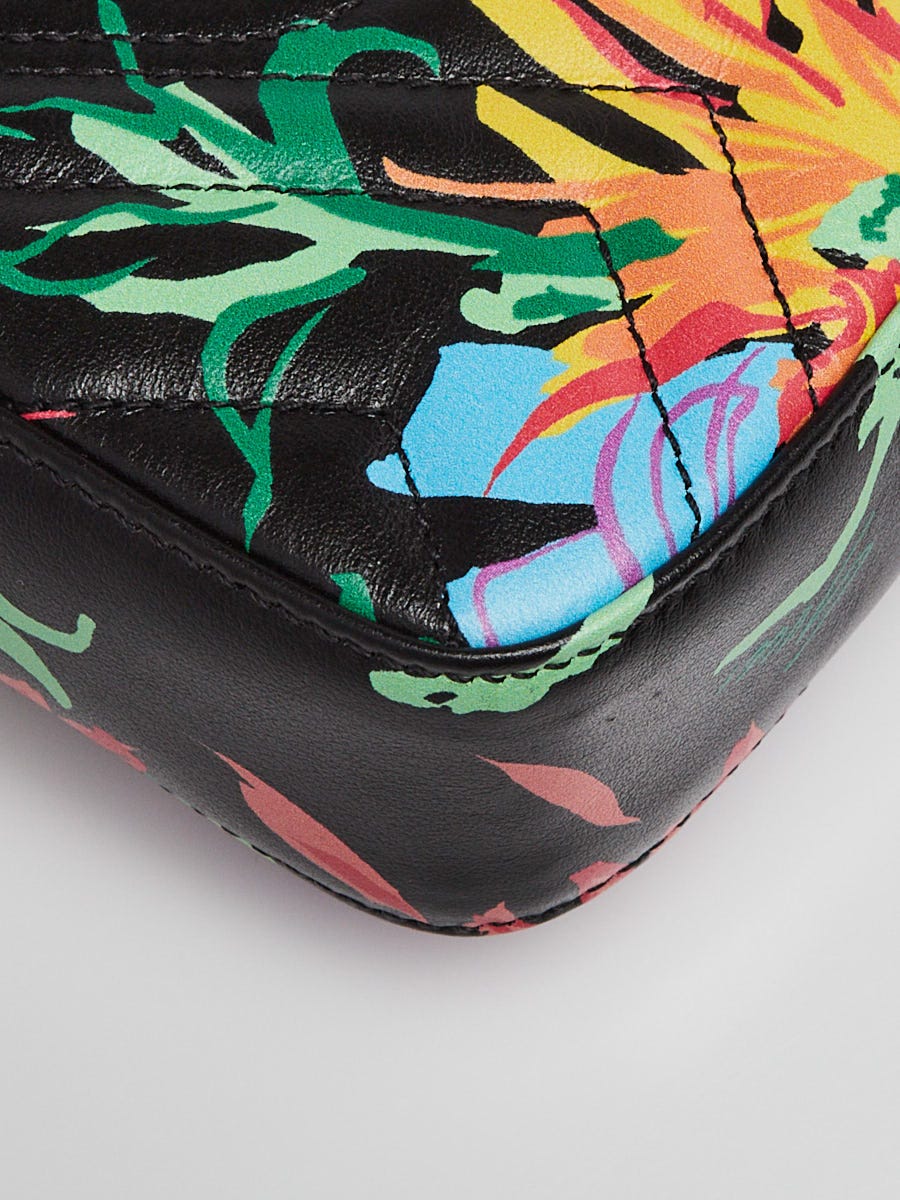 Gucci x Ken Scott Black/Multicolor Floral Printed Quilted Leather