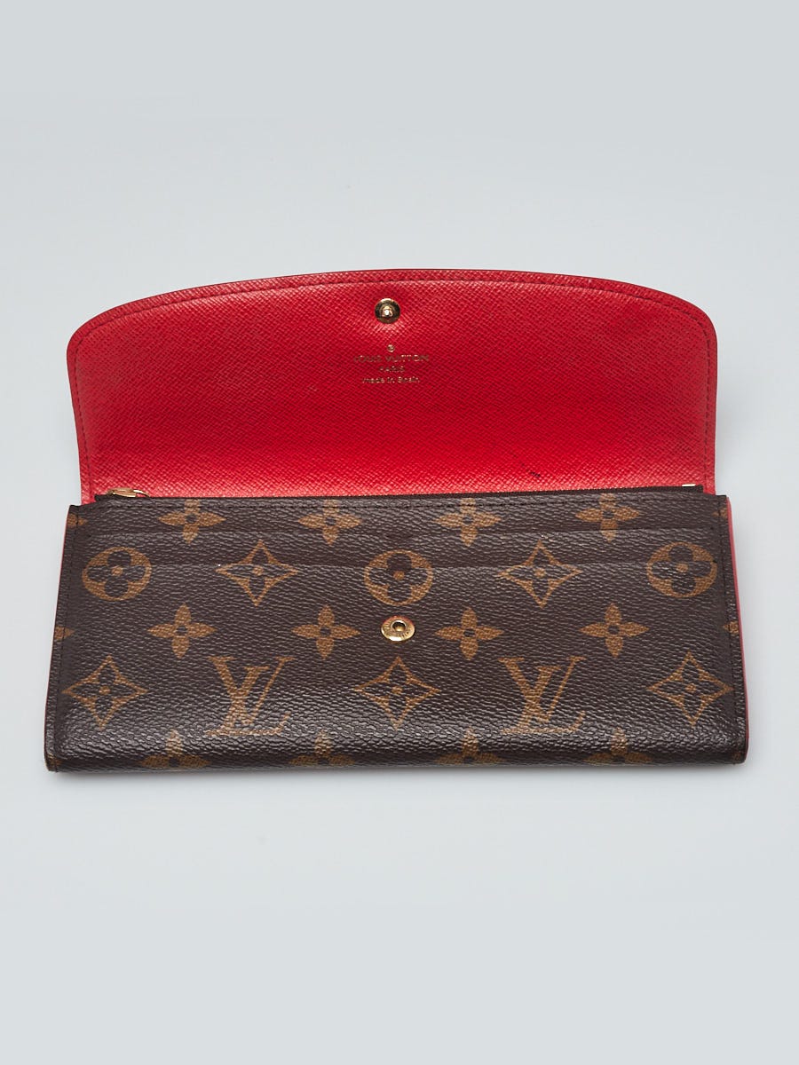 Louis Vuitton emilie wallet Canvas Monogram With Red Button Gently Used