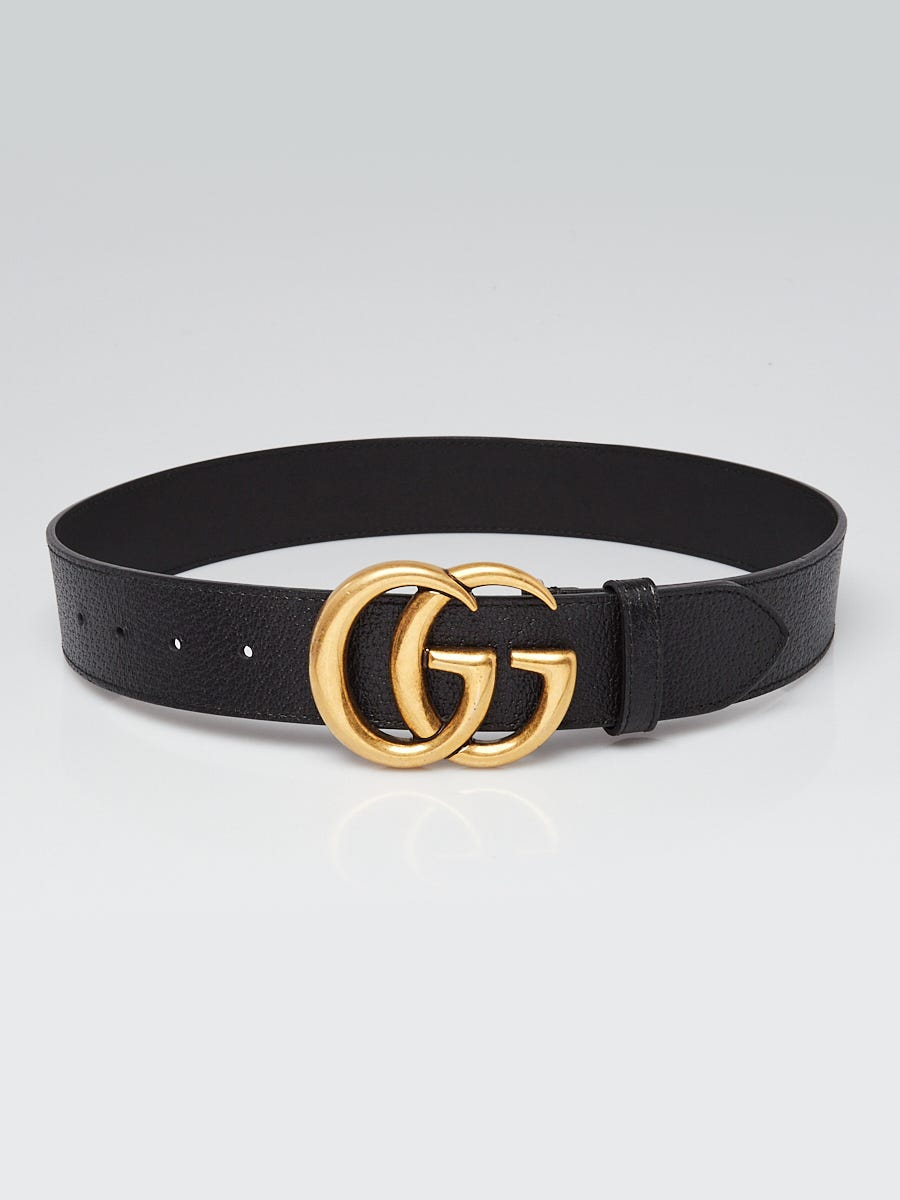 Gucci Black Leather Double G Belt Size 75/30