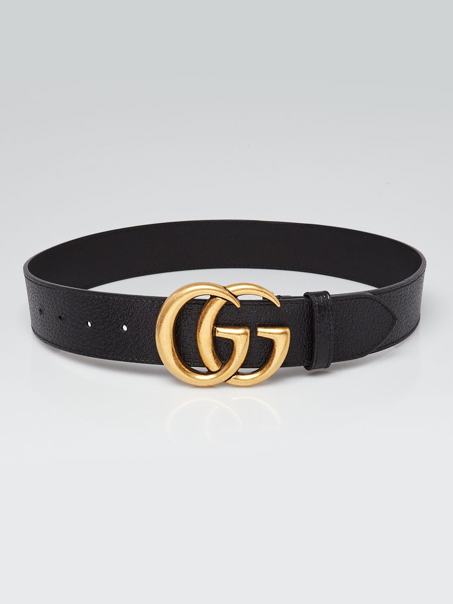 Gucci 406831 DJ20T DOUBLE G BUCKLE Belt Black