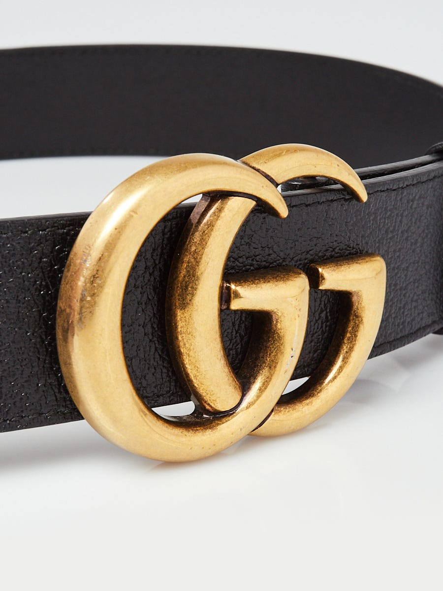 GUCCI GG Supreme Monogram Textured Calfskin Double G 30mm Belt 75