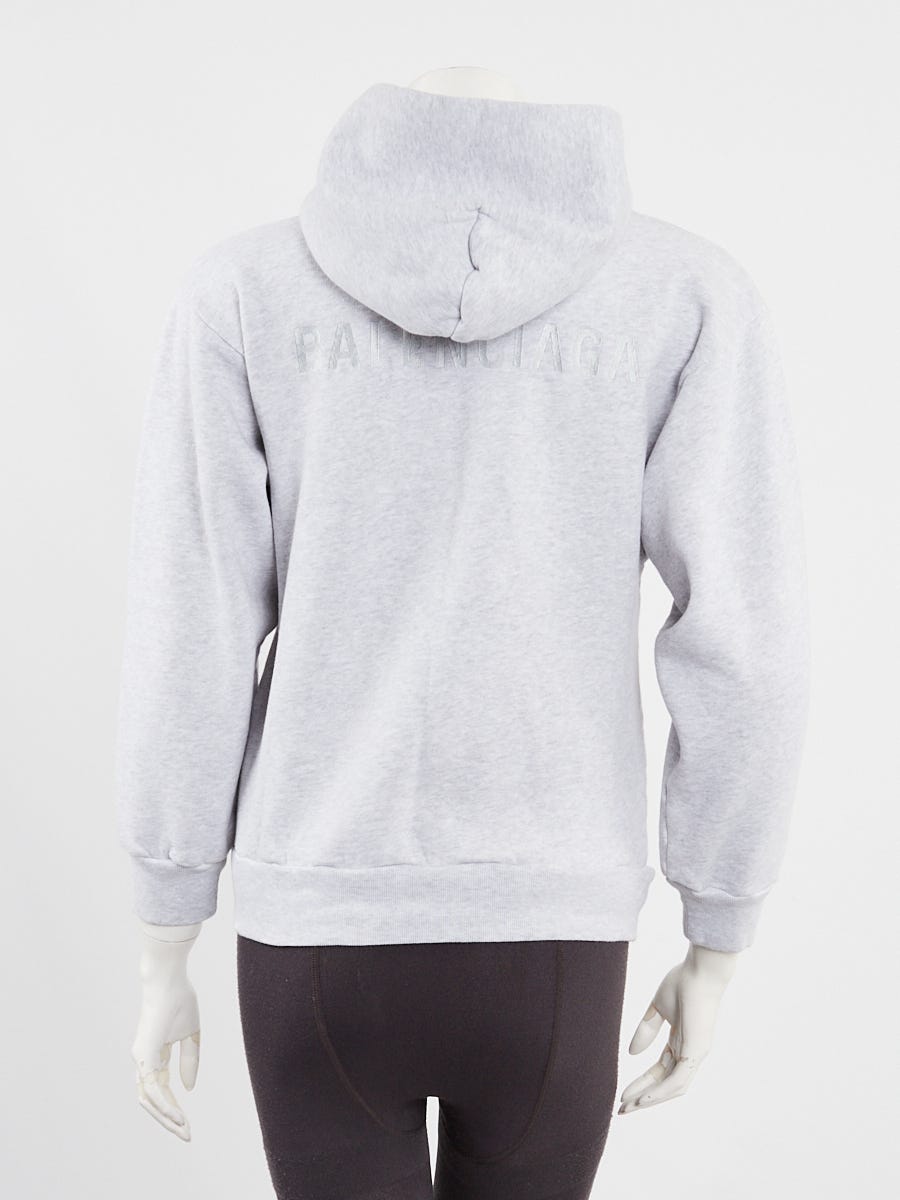 Balenciaga Grey Cotton Pull Over Sweatshirt Hoodie Size Youth 8/Adult XS