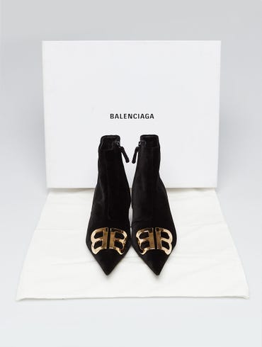 Knife velvet boots Balenciaga Black size 41 EU in Velvet - 38287247