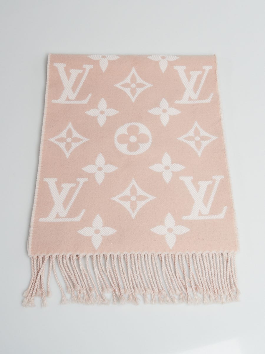 Louis Vuitton Beige/Rose Monogram Wool Simply LV Shawl Scarf