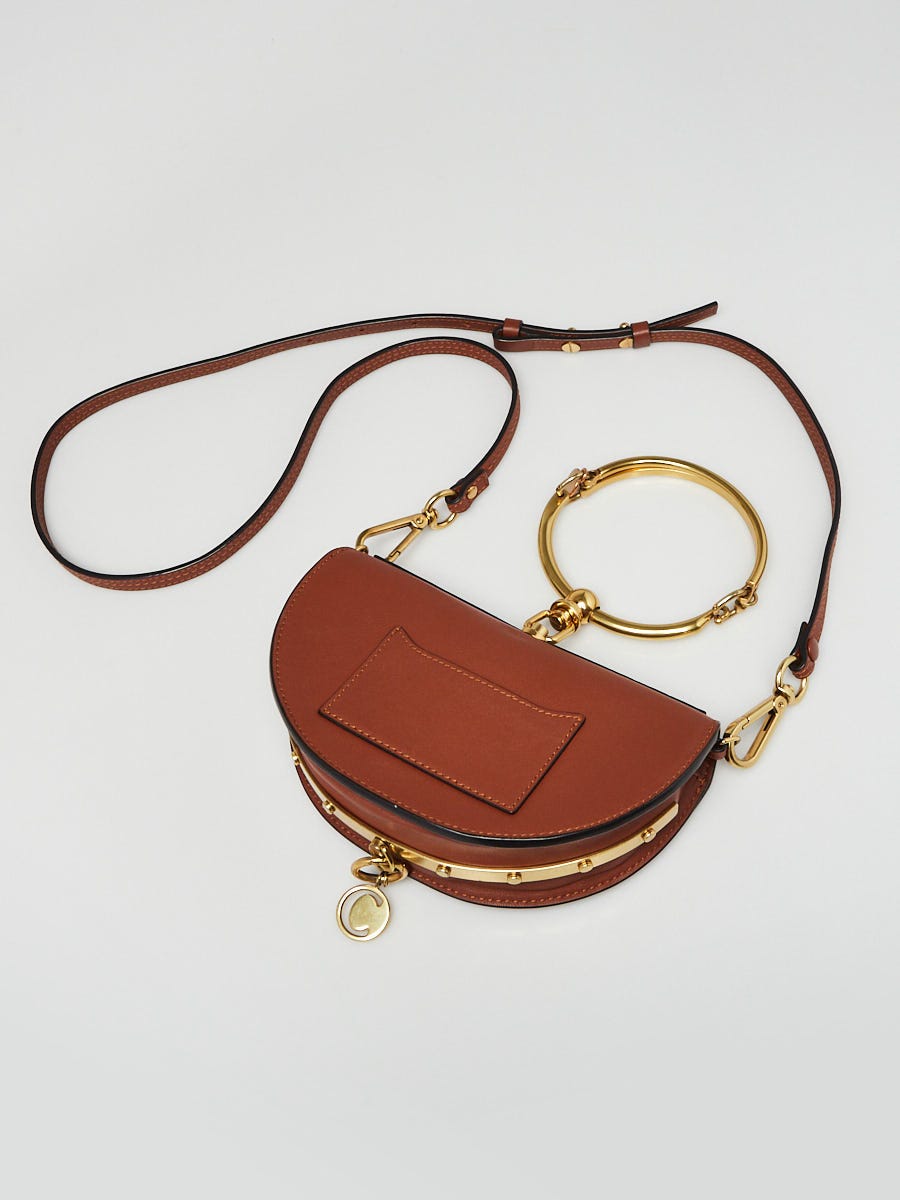 Chloe Beige Leather Small Nile Bracelet Minaudiere Crossbody Bag