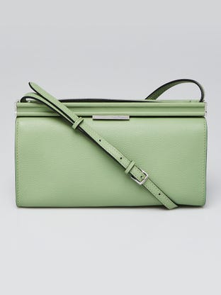Vert Crique Evercolor Leather Palladium Plated Clic-H 21 Crossbody Clutch Bag