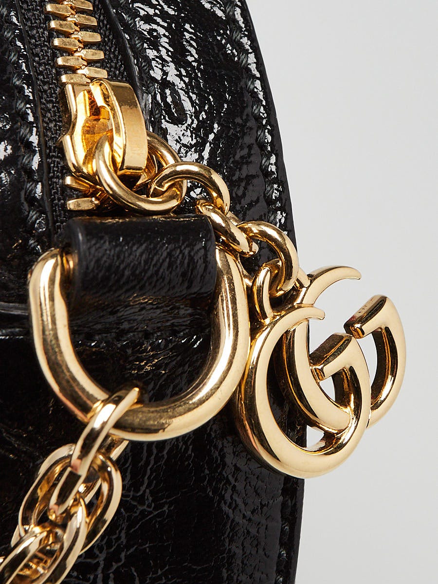 Gucci Red Suede/Patent Leather Ophidia Mini Circle Camera