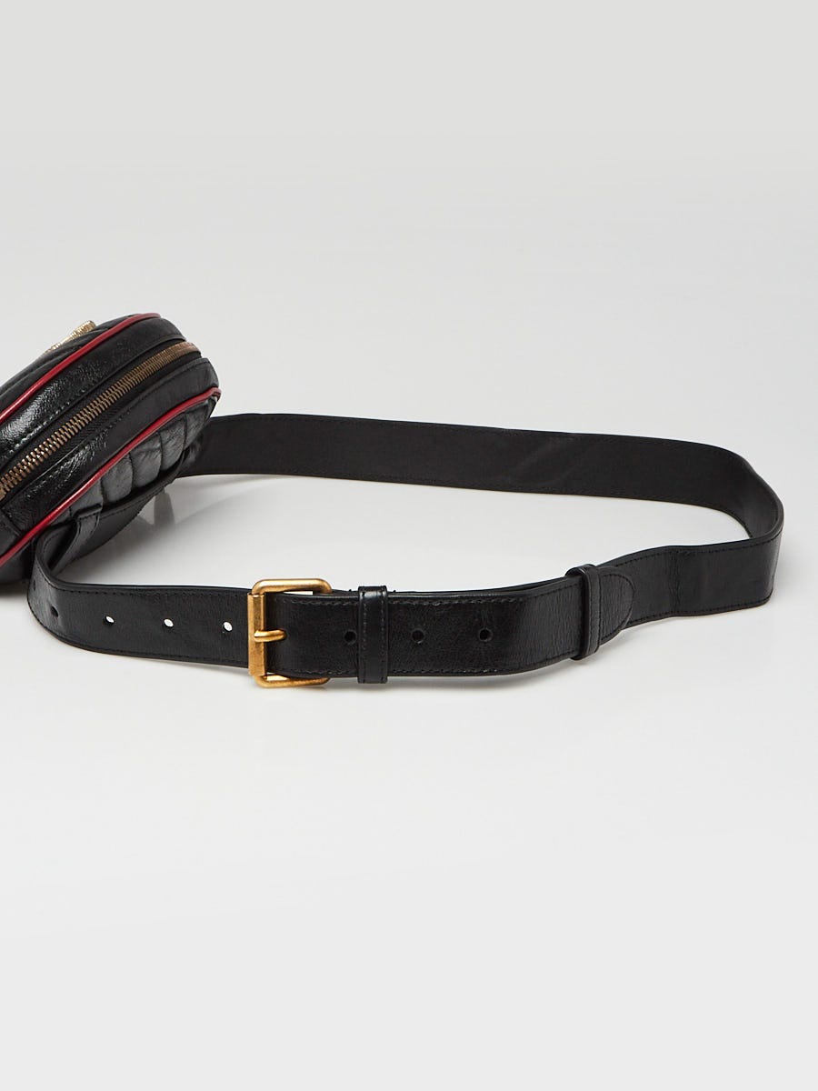 New Gucci Marmont Black Suede Torchon GG Buckle Belt Size 95/38