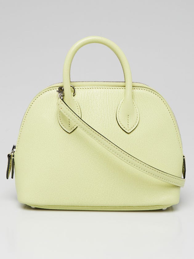 Hermes Jaune Bourgeon Chevre Mysore Palladium Plated Mini Bolide 1923 Bag