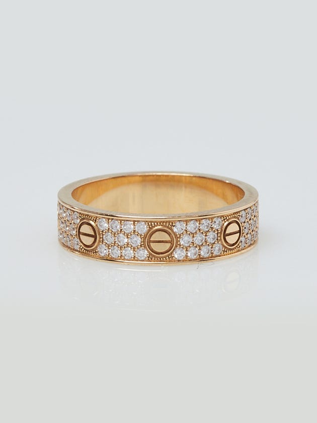 Cartier 18k Yellow Gold and Diamond LOVE Ring Size 53/6.25