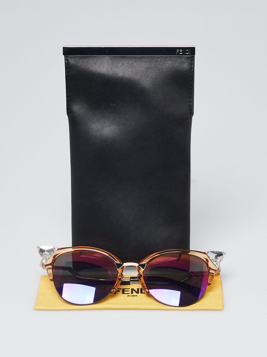 Fendi - Fendi Stripes - Cat-Eye Sunglasses - Gold Grey - Sunglasses - Fendi  Eyewear - Avvenice