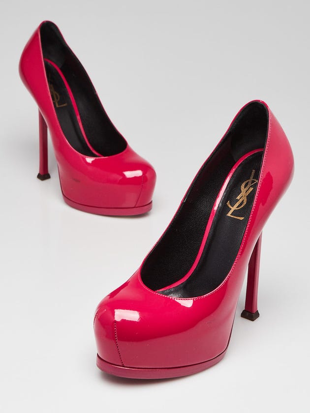 Yves Saint Laurent Pink Patent Leather Tribtoo Platform Pumps Size 5.5/36