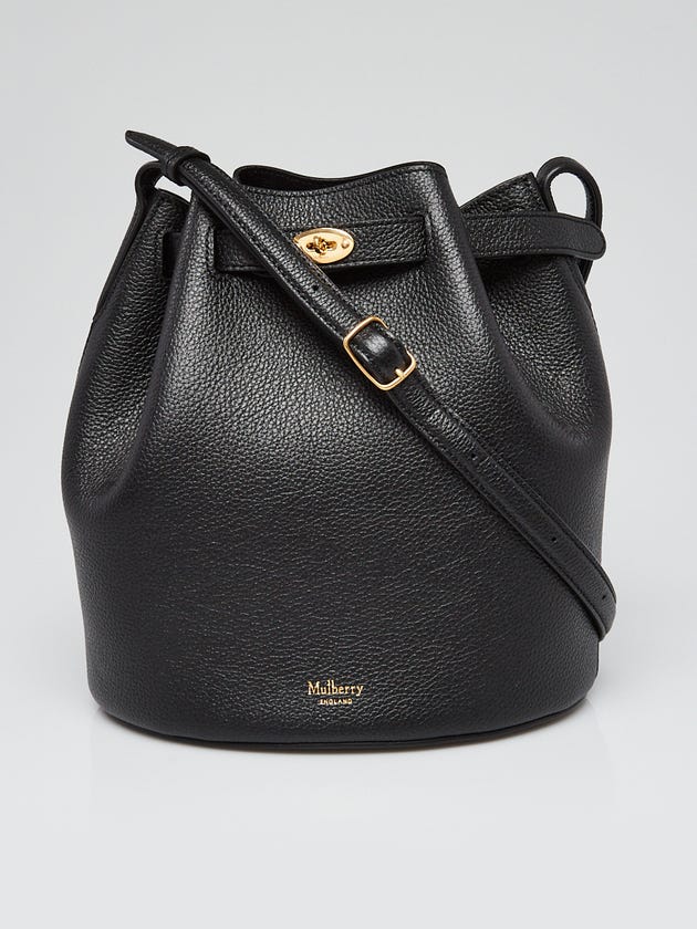 Mulberry Black Grain Leather Small Abbey Bucket Bag
