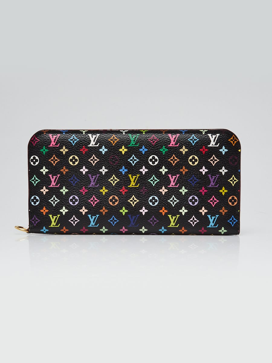 Louis Vuitton Monogram Multicolor Zippy Wallet Black Grenade Pink