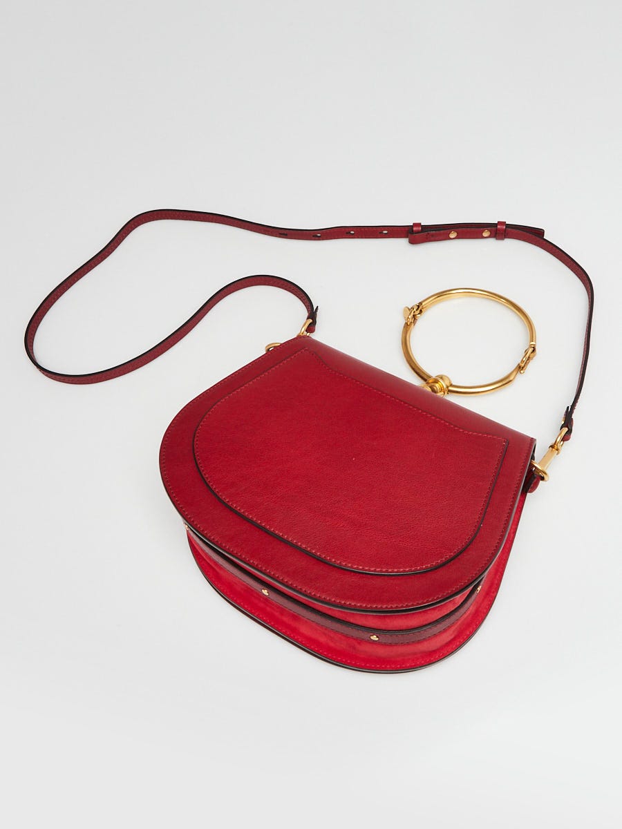 Chloe Red Leather Medium Nile Bracelet Shoulder Bag Chloe