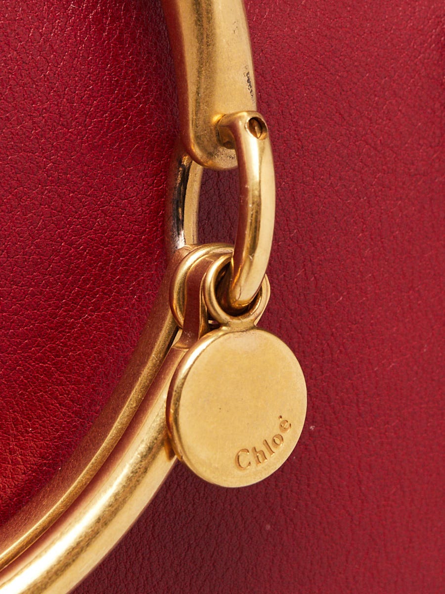 Chloe Intense Red Leather/Suede Medium Nile Bracelet Bag | Yoogi's