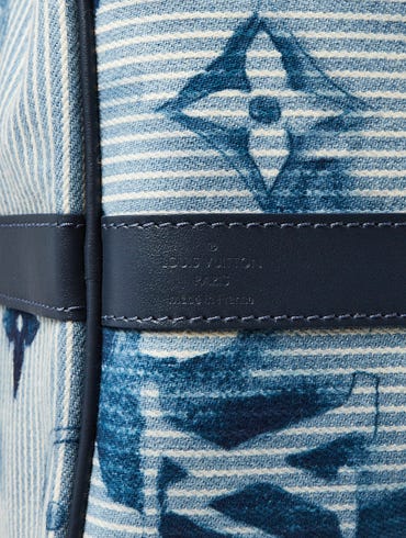 Louis Vuitton Blue Hickory Stripes Denim Watercolor Keepall Bandouliere 50  Bag - Yoogi's Closet