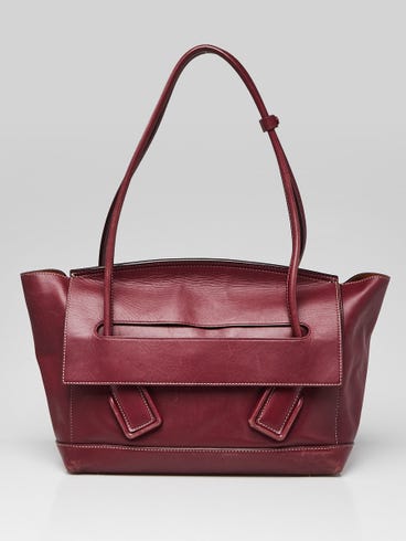 Bottega Veneta Burgundy Smooth Calf Leather Arco Tote Bag