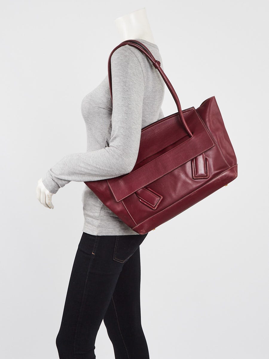 Bottega Veneta Burgundy Smooth Calf Leather Arco Tote Bag