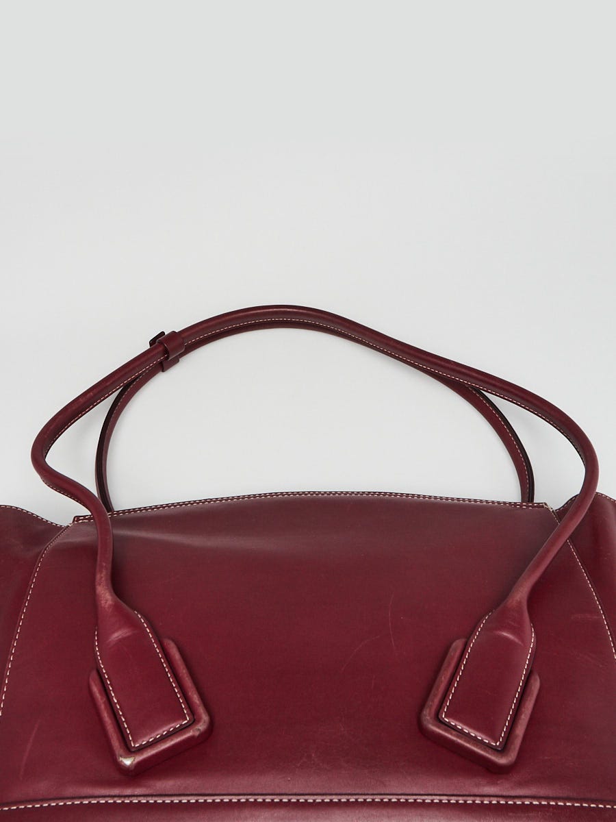 Bottega Veneta Burgundy Smooth Calf Leather Arco Tote Bag