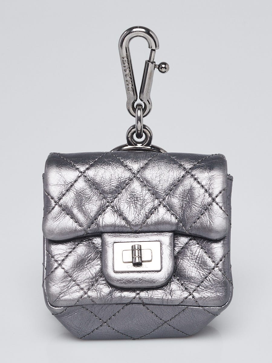 Chanel Silver Quilted Calfskin Leather Mini Reissue Pouch Key Charm -  Yoogi's Closet