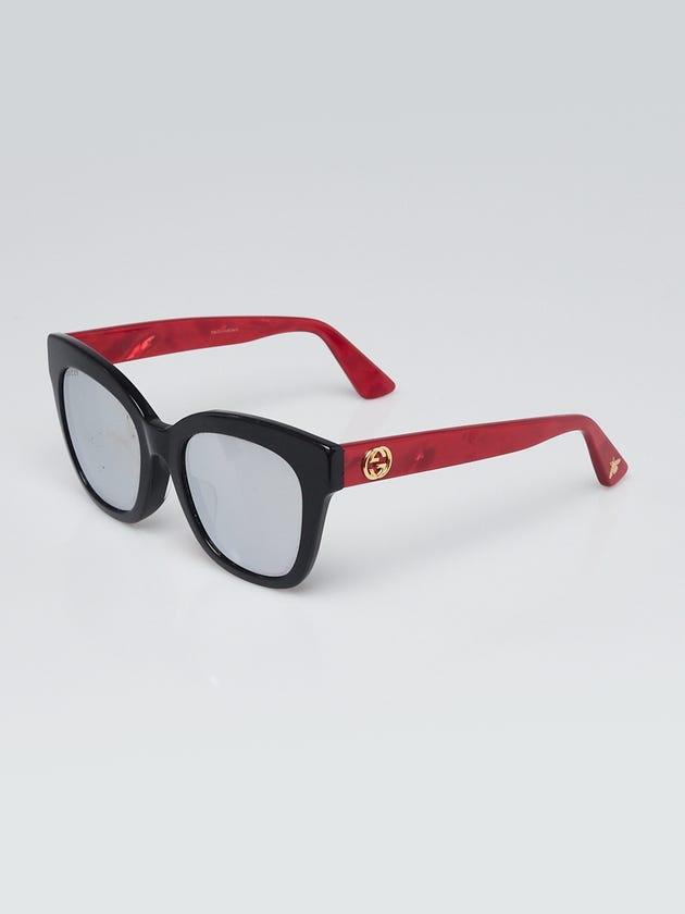 Gucci Black/Red Acetate Frame Mirrored GG Sunglasses - GG0029SA
