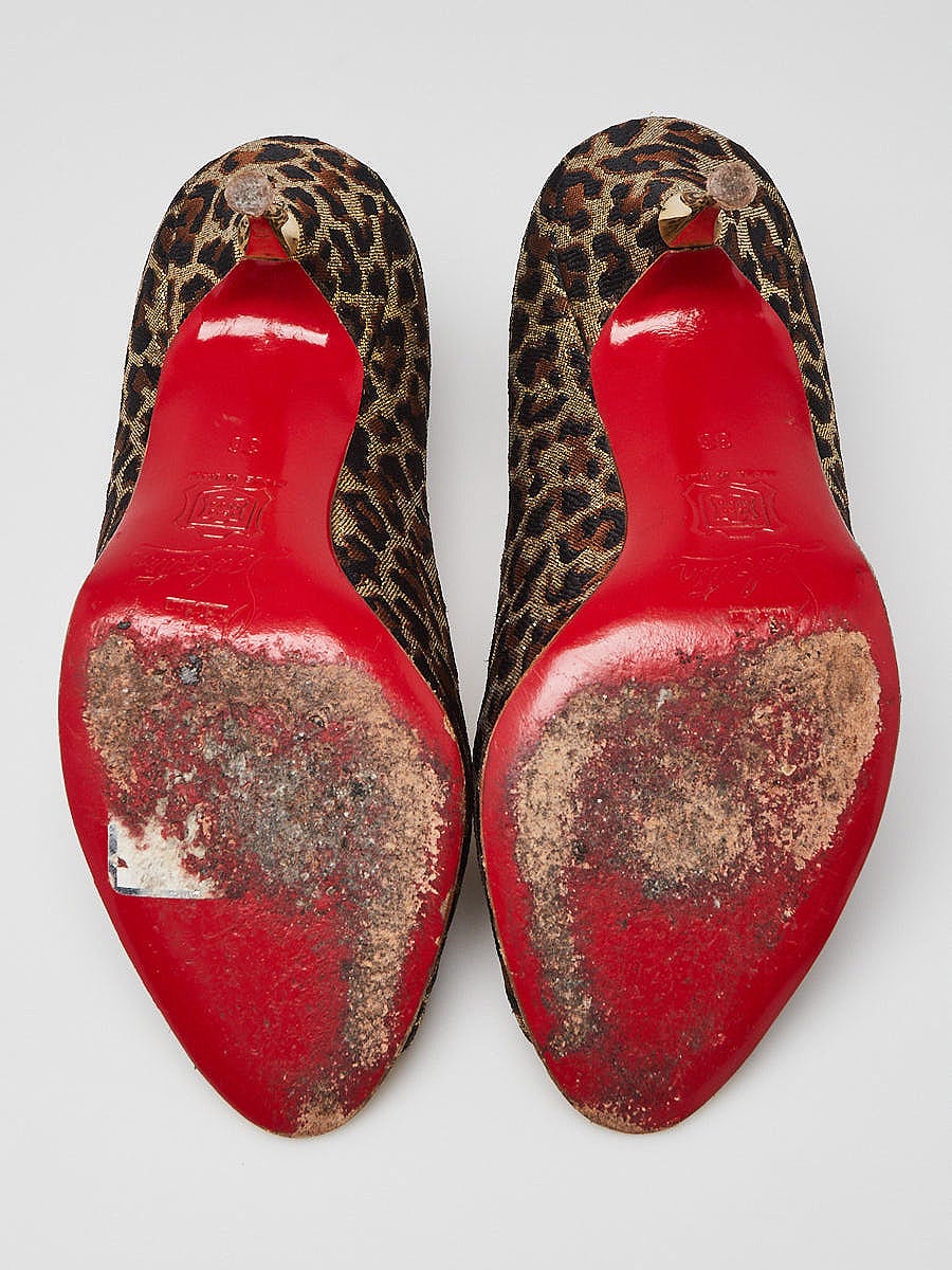 Christian Louboutin Leopard Print Metallic Fabric Giaguaro